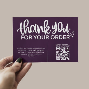 QR-Code Vielen Dank für Ihr Einkaufspaket Beilage Begleitkarte