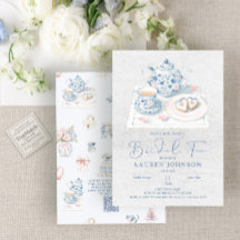 QR Code Vintage French Chinoiserie Bridal Tea