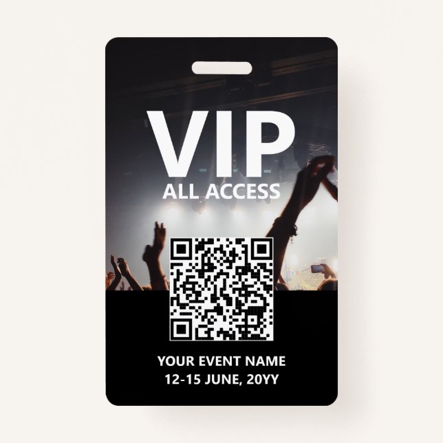 QR-Code VIP Alle Access Pass Benutzerdefiniertes E Ausweis (Vorderseite)