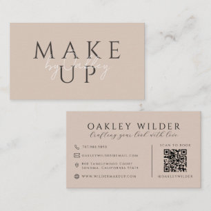 QR-Code Visagist Taupe Visitenkarte