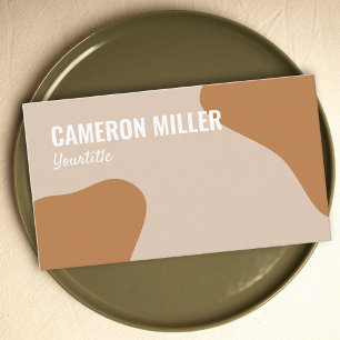 QR Code Visitenkarte, Beige staubige Goldminimalis Visitenkarte