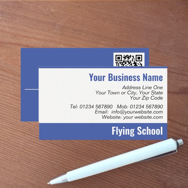 QR-Code-Visitenkarte für Flugschulen Visitenkarte (Von Creator hochgeladen)