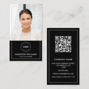 QR-Code-Visitenkarte für moderne Fotos Visitenkarte