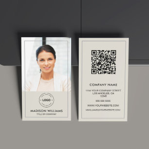 QR-Code-Visitenkarte für moderne Fotos Visitenkarte