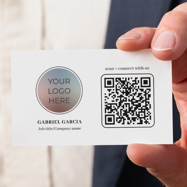 QR-Code-Visitenkarte für moderne Logos Visitenkarte (Front side of card shown in 3.5 x 2.0 inch, add your company name and details on the backside.)