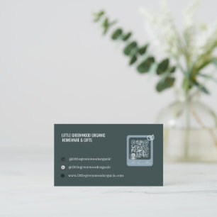 QR-Code Visitenkarte Modern Minimalistisch Grün