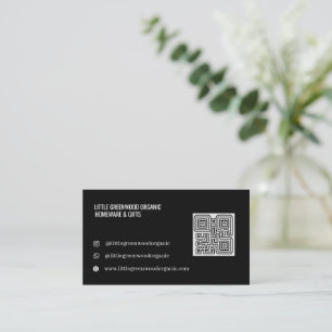 QR-Code Visitenkarte   Modern Minimalistisch Schwa