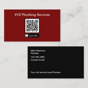 QR-Code-Visitenkarten für Klempnerhaushalte Telefonnummerkarte