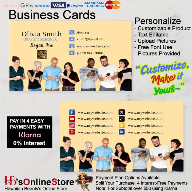 QR-Code-Visitenkarten für soziale Netzwerke von 10 Visitenkarte (Social Networking QR Code Business Cards 2 of 100.)