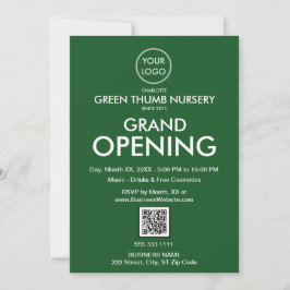 QR-Code von Grand Opening Modern Green Business Einladung