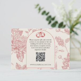 QR-Code von Rich Red French Floral Toile Begleitkarte