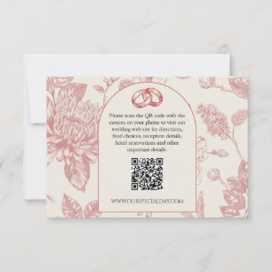 QR-Code von Rich Red French Floral Toile RSVP Karte