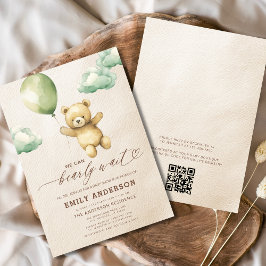 QR-Code vor dem Abwarten von Green Baby Shows Einladung
