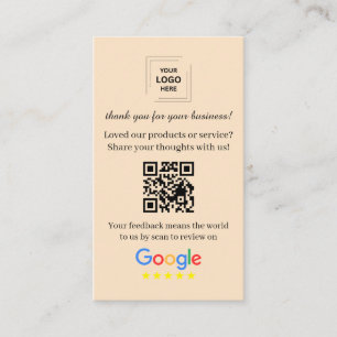 QR-Code-Vorlage für Kundenbewertungsmarketing Visitenkarte