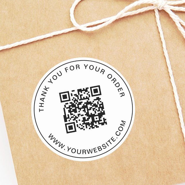 QR-Code-Vorlage für Unternehmen Vielen Dank Pink Runder Aufkleber (Von Creator hochgeladen)