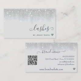 QR-Code-Vorlage Hübscher Glitzer-Regen in weißem S Visitenkarte