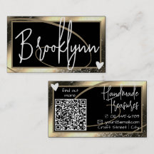 QR-Code Vorlage Stylish Golden Gold Rahmen Herz 