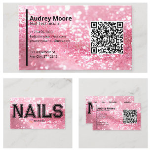 QR-Code-Vorlagen für professionelle Nageltechniker Visitenkarte