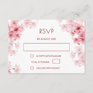 QR-Code Wasserfarbe Kirschblüten RSVP Begleitkarte
