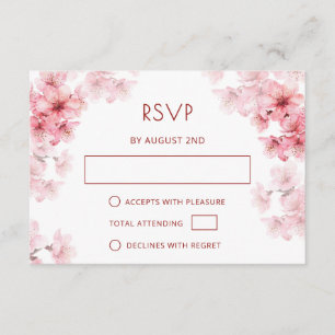 QR-Code Wasserfarbe Kirschblüten RSVP Begleitkarte