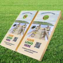 QR-Code Wasserfarbe Rustikaler See