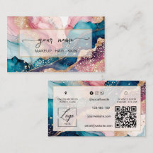 Qr-Code Wasserfarbe und irisierendes Rosa