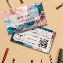 Qr-Code Wasserfarbe und irisierendes Rosa
