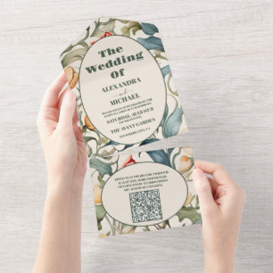 QR-Code-Watercolor-Tulpen-William-Morris-Hochzeit All In One Einladung