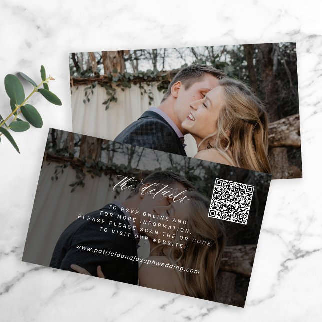 QR-CODE-Website für Hochzeiten - Mindestangaben zu Begleitkarte (This is a small card - bigger sizes available)