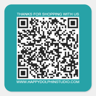 QR-Code Website für kleine Unternehmen Viridian Gr Quadratischer Aufkleber