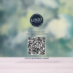 QR-Code Website hinzufügen Business-Logo einfach Acrylschild
