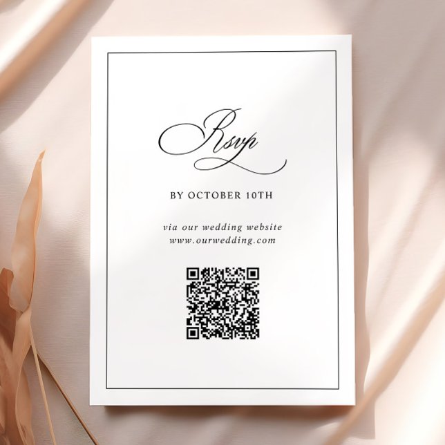 QR Code Website Klassischer RSVP für Schwarz und W Begleitkarte (Von Creator hochgeladen)