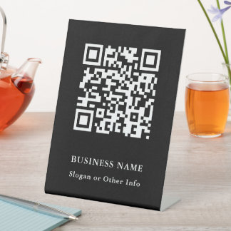 QR-Code-Website Link Black Modern Business Sockelschild