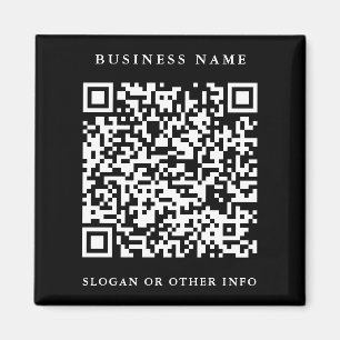 QR Code Website Link Black Simple Business Magnet
