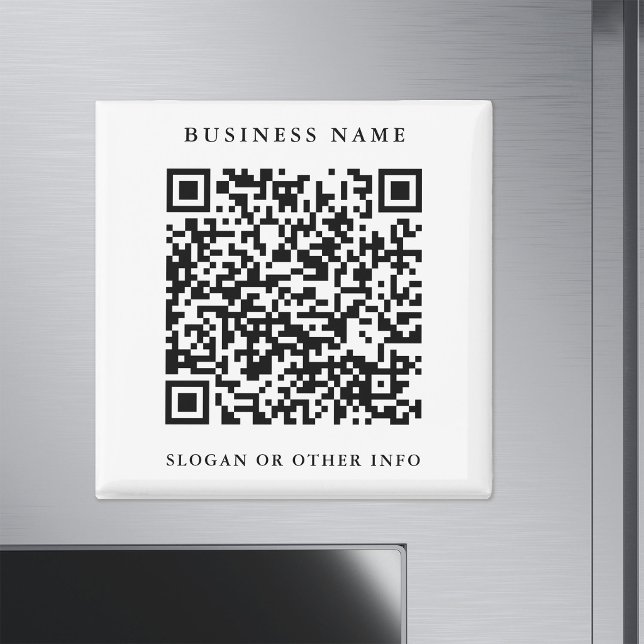 QR-Code-Website-Link Schwarz & Weiß Geschäftlich Magnet (Von Creator hochgeladen)