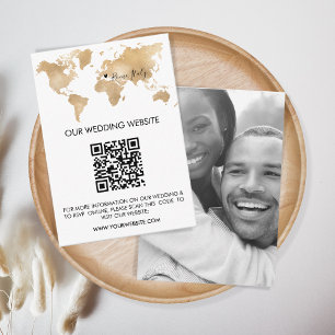 QR Code Wedding Destination World Map Begleitkarte