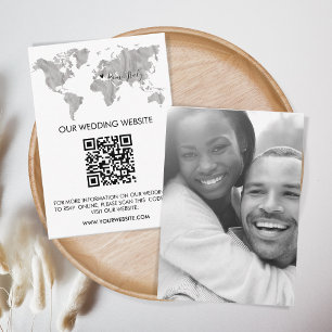 QR Code Wedding Destination World Map Travel Begleitkarte