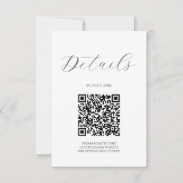 QR code Wedding Details Moss Green RSVP Karte