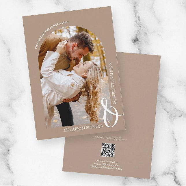 QR Code Wedding Foto Tan Save the Date (Von Creator hochgeladen)