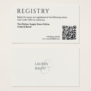 QR Code Wedding Gift Registrierungskarte
