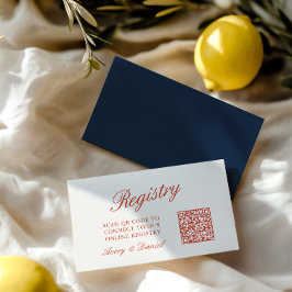QR Code Wedding Registry Elfenbein Begleitkarte