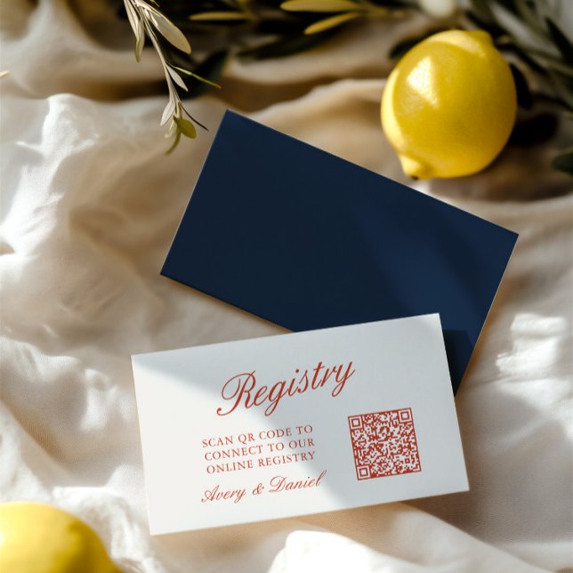 QR Code Wedding Registry Elfenbein Begleitkarte (QR Code Wedding Registry Ivory Enclosure Card)