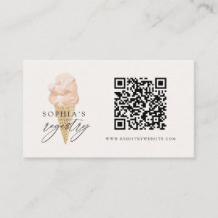 QR Code Wedding Registry Ice Cream Brautparty Begleitkarte
