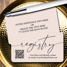 QR Code Wedding Registry Modernes einfaches Handwr