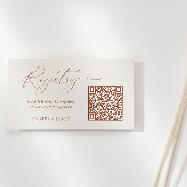 QR Code Wedding Registry Neutral Minimalistisch Bo Begleitkarte (Von Creator hochgeladen)