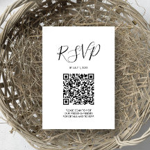 QR Code Wedding RSVP Enclosure Card
