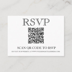 QR Code Wedding RSVP Simple Visitenkarte