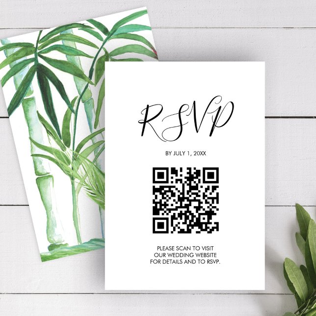 QR Code Wedding RSVP Watercolor Enclosure Card Karte (QR code Wedding RSVP Watercolor Enclosure Card
)