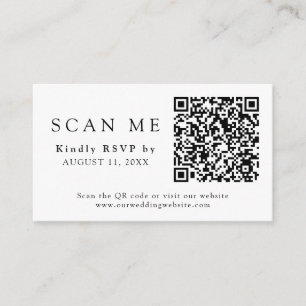 QR Code & Wedding Website Black Wedding RSVP Begleitkarte