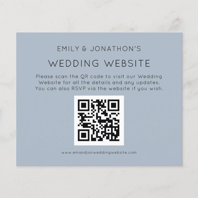 QR Code Wedding Website Blue Encl (Vorderseite)